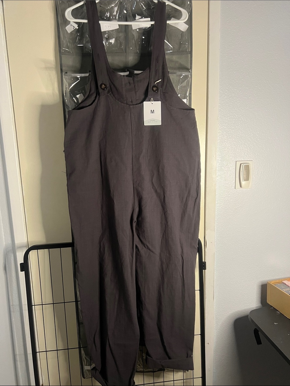 Women's Dark Gray Utility Jumpsuit - Size M